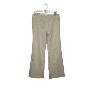 Chico’s beige wide legs flat front pants size 1- 8/Med